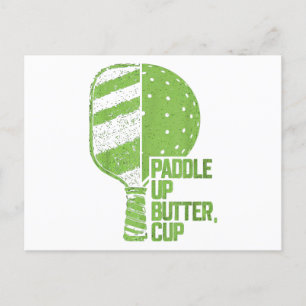 Cartão Postal Pickleball Engraçada Paddle Para Cima Manteiga