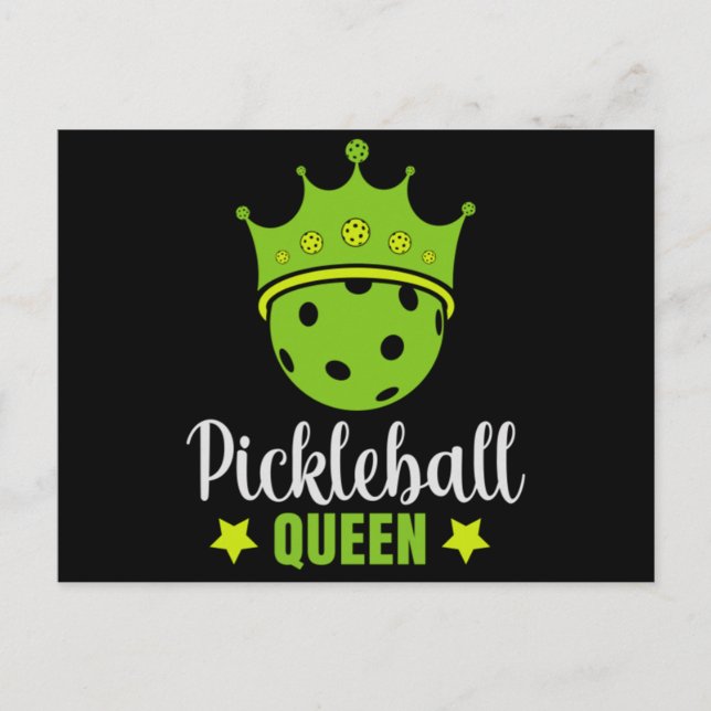 Cartão Postal Pickleball Queen Funny Pickle Queen (Frente)