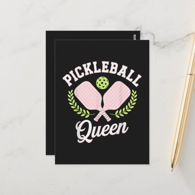 Cartão Postal Pickleball Queen Funny Pickleball Player (Frente/Verso In Situ)