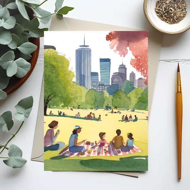 Cartão Postal Picnic comum de Boston | Impressão por Aquarela de (Criador carregado)