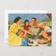 Cartão Postal Picnic da família Vintage (Frente/Verso)