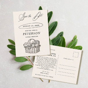 Cartão Postal Picnic da Reunião da Família - Salvar a Data