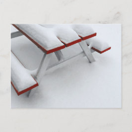 Cartão Postal picnic de neve