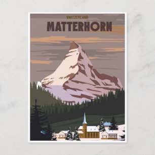 Cartão Postal Pico de montanha da Suiça de Matterhorn