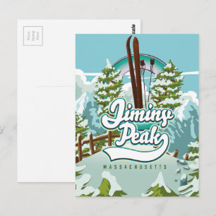 Cartão Postal Pico Jiminy massachusetts esquiando