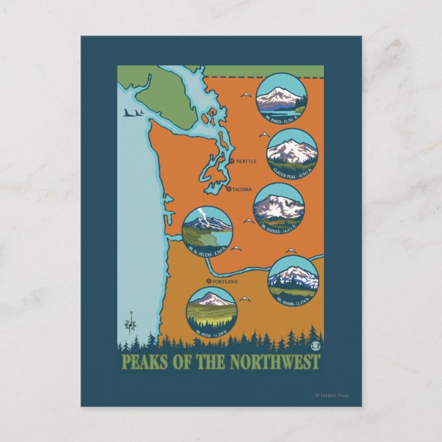 Cartão Postal Picos do Noroeste - 5 diferentes montanhas (Frente)