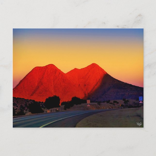 Cartão Postal Picos gêmeos ou Picos da Irmã, Alpino, TX (Frente)