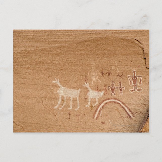 Cartão Postal Pictografias nas paredes do cânion de arenito em C (Frente)