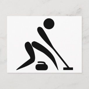 Cartão Postal Pictograma de Curling