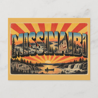 Cartão Postal Pictogramas do rio Missinaibi ON Wilderness Art