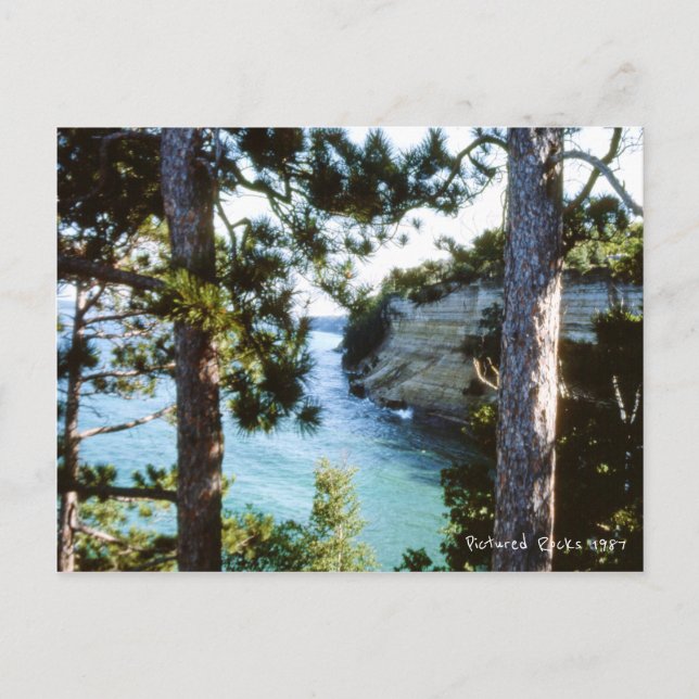 Cartão Postal Pictures Rocks, Michigan Munising Lake Superior (Frente)
