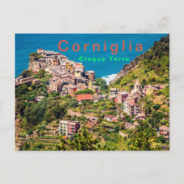 Cartão Postal Picturesque Corniglia Cinque Terre Itália (Frente)