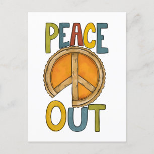 Cartão Postal Pie Pumpkin Peace Out