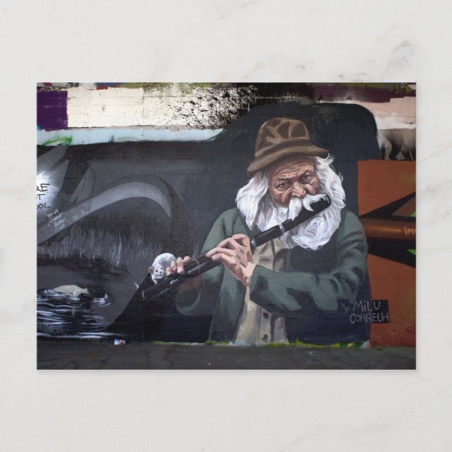 Cartão Postal Pied Piper Urban Art (Frente)