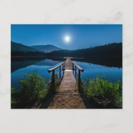 Cartão Postal Píer à noite sob lua cheia