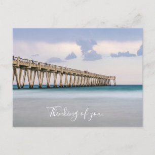 Cartão Postal Pier de Pesca de Navarre Beach Pensando em Você