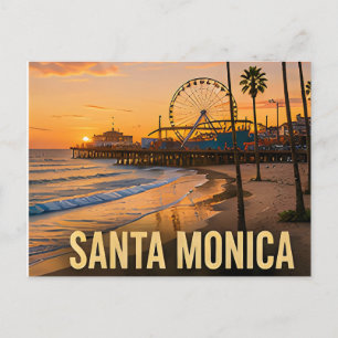 Cartão Postal Pier de Santa Mônica Presente de Viagem Costeira