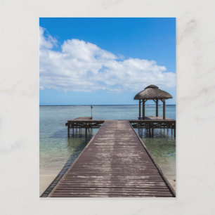 Cartão Postal Pier dentro do oceano fólico em flac mauritius