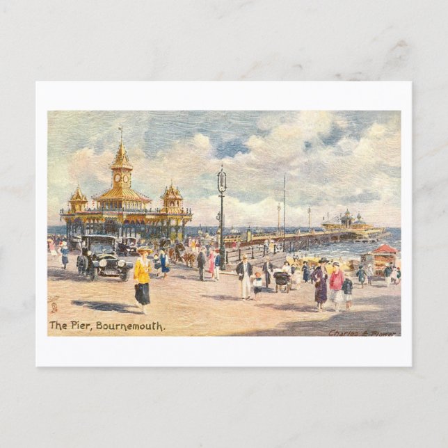 Cartão Postal Pier Vintage, Bournemouth (Frente)