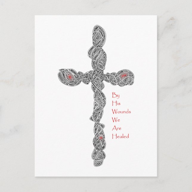 Cartão Postal Pierced Cross - Isaiah 53:5 (Frente)