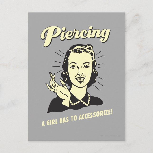 Cartão Postal Piercing: Uma Menina Tem que Acessorizar (Frente)