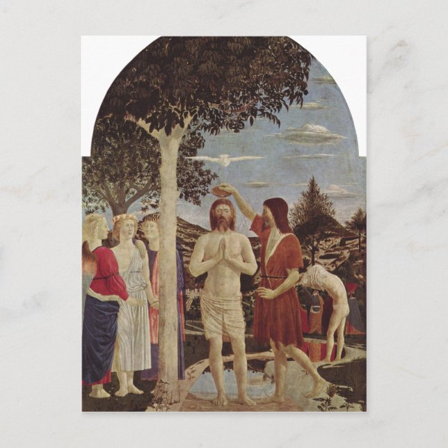 Cartão Postal Piero della Francesca Taufe Christi um 1440-1450 c (Frente)