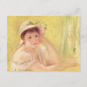 Cartão Postal Pierre A Renoir   Mulher num chapéu de palha