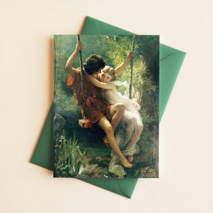Cartão Postal Pierre Auguste Cot Springtime Primavera Romântica