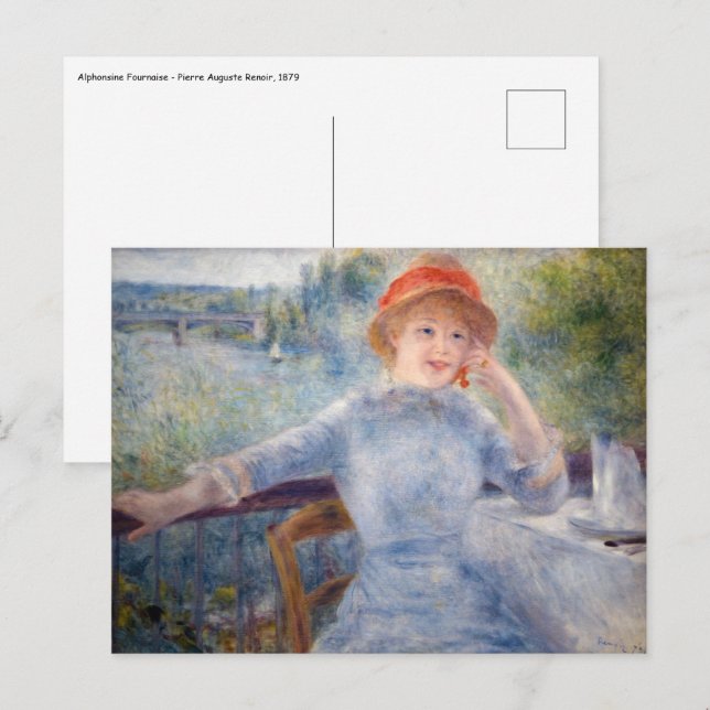 Cartão Postal Pierre Auguste Renoir - Alphonsine Fournaise (Frente/Verso)