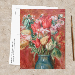 Cartão Postal Pierre-Auguste Renoir - Buquê de Tulipas