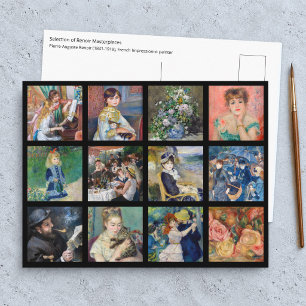 Cartão Postal Pierre-Auguste Renoir - Colagem de Obras-Primas em