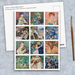 Cartão Postal Pierre-Auguste Renoir - Colagem de Obras-Primas em