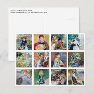 Cartão Postal Pierre-Auguste Renoir - Colagem em Grade de Master