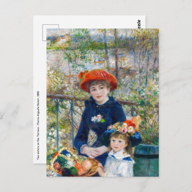 Cartão Postal Pierre-Auguste Renoir - Duas irmãs no terraço (Frente/Verso)