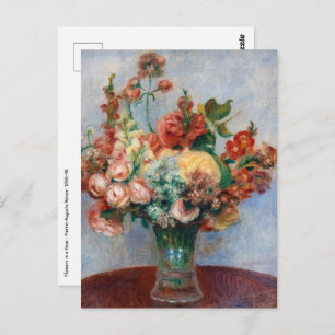 Cartão Postal Pierre-Auguste Renoir - Flores em um Vase