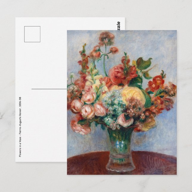 Cartão Postal Pierre-Auguste Renoir - Flores em um Vaso (Frente/Verso)