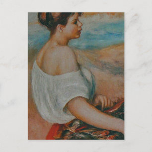 Cartão Postal Pierre Auguste Renoir Girl com uma cesta de peixe