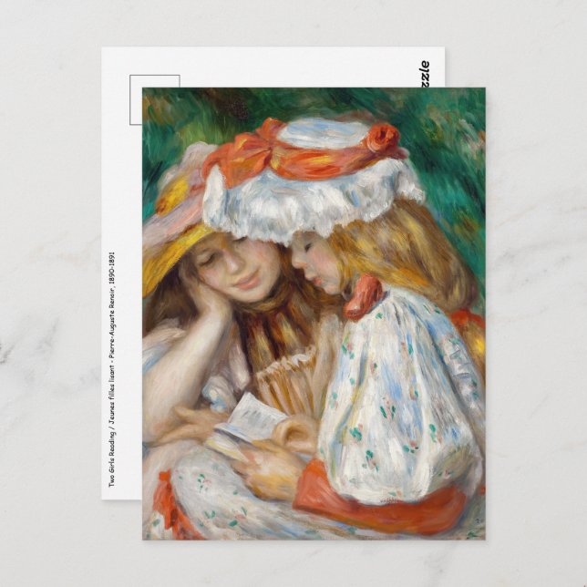 Cartão Postal Pierre-Auguste Renoir - Leitura De Duas Raparigas (Frente/Verso)