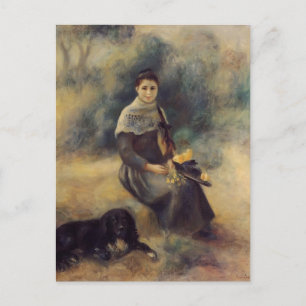 Cartão Postal Pierre-Auguste Renoir - Menina com um Cachorro