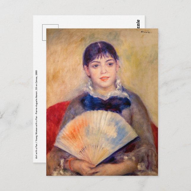 Cartão Postal Pierre-Auguste Renoir - Menina com um Leque (Frente/Verso)