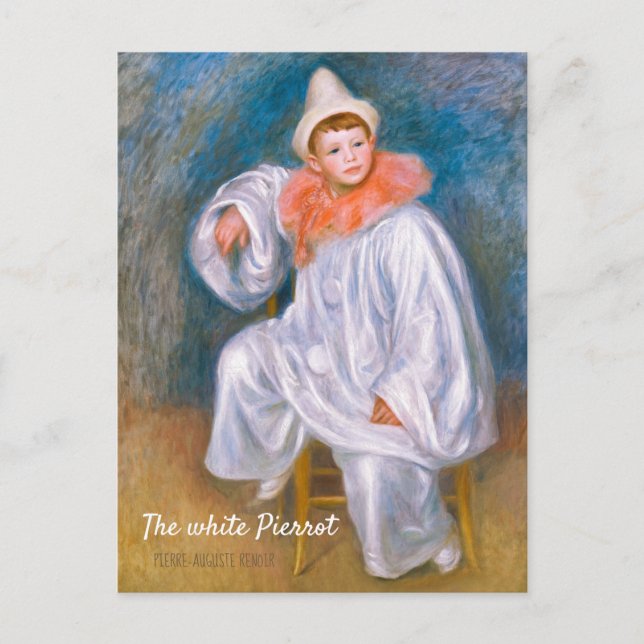 Cartão Postal Pierre-Auguste Renoir O branco Pierrot CC1066 (Frente)