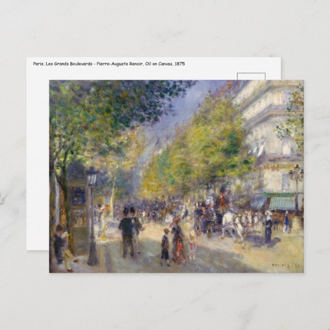 Cartão Postal Pierre-Auguste Renoir - Paris, Grands Boulevards (Frente/Verso)