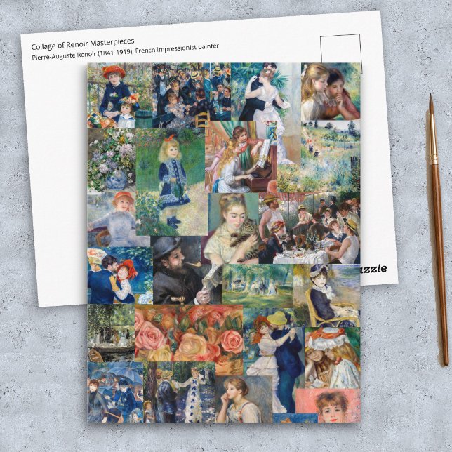 Cartão Postal Pierre-Auguste Renoir - Patchwork de Obras-Primas (Criador carregado)