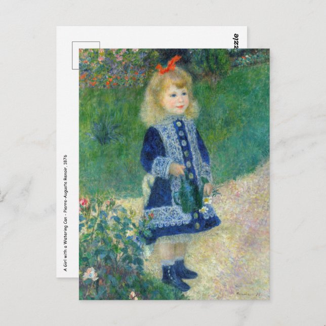 Cartão Postal Pierre-Auguste Renoir - Uma garota com uma lata de (Frente/Verso)