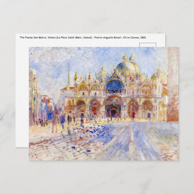 Cartão Postal Pierre-Auguste Renoir - Veneza, Piazza San Marco (Frente/Verso)