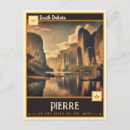 Cartão Postal Pierre, Dakota do Sul | Vintage