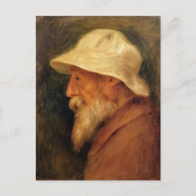 Cartão Postal Pierre Renoir - Autorretrato com Chapéu Branco (Frente)