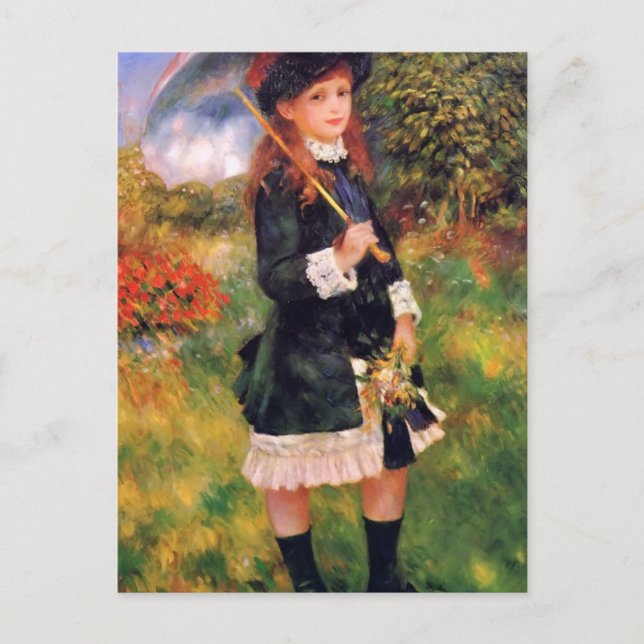 Cartão Postal Pierre Renoir: Menina com Parasol (Frente)