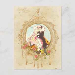 Cartão Postal Pierrot e Columbine