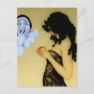 Cartão Postal “Pierrot e Tentação” por Raphael Kirchner